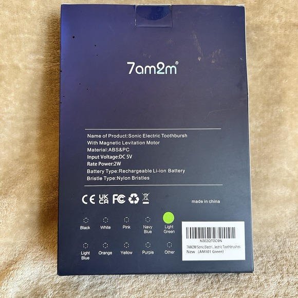 7AM2M Sonic Electric Toothbrush Light Green New in Box - Picture 2 of 4